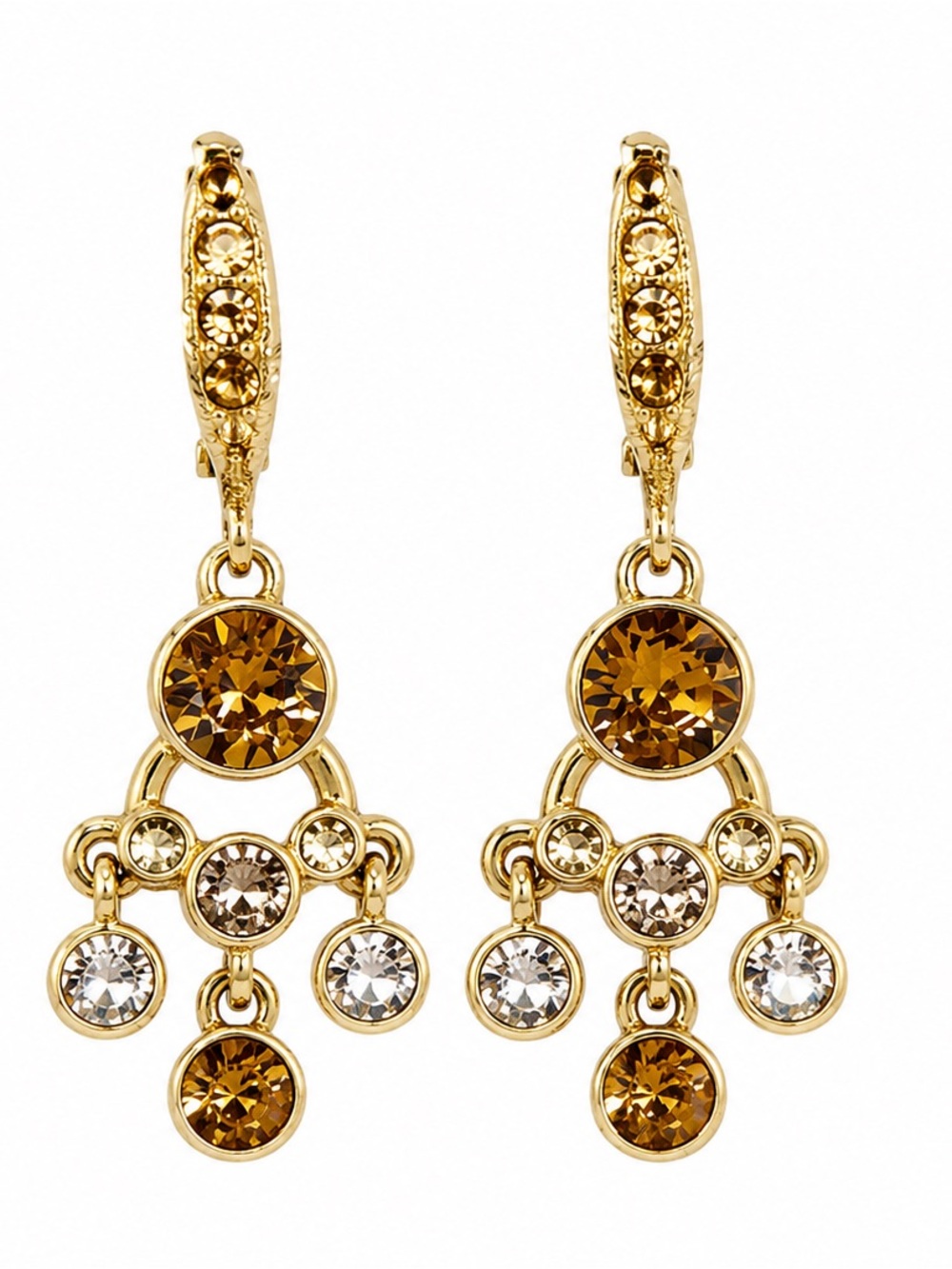 Givenchy Gold-Tone Crystal Drop Earrings